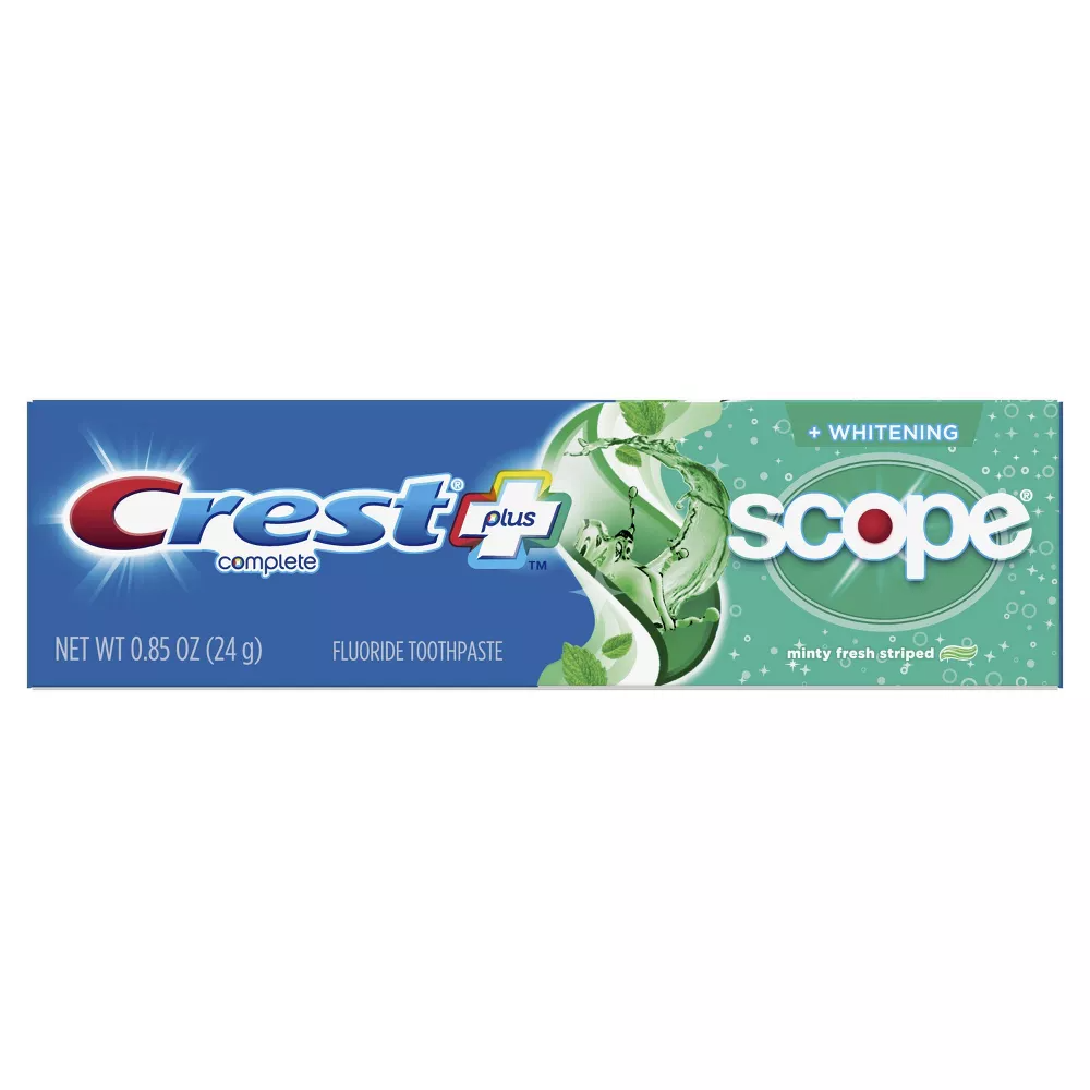 Crest Complete Whitening Plus Scope Minty Fresh Toothpaste, 0.85 Oz